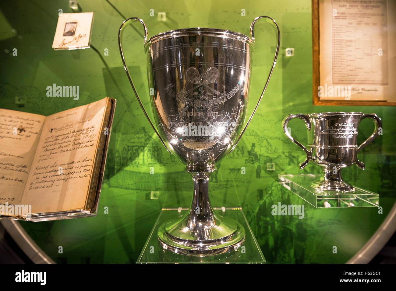 London, the UKMay 2016 Visiting Wimbledon museum Stock Photo Alamy