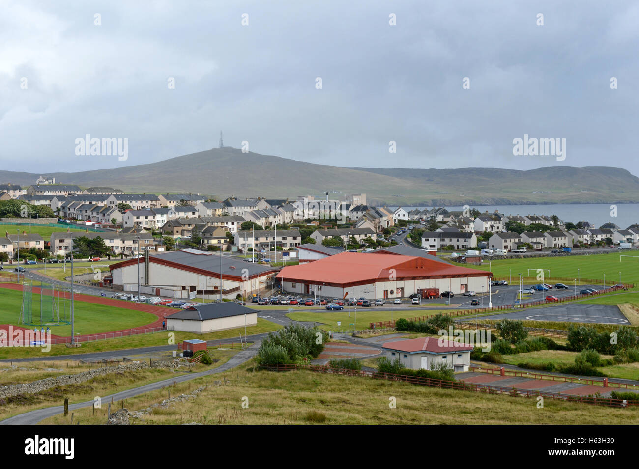 Clickimin Leisure centre Lerwick Shetland Isles that caters for swimming footbal running squah bowls and gym Stock Photo