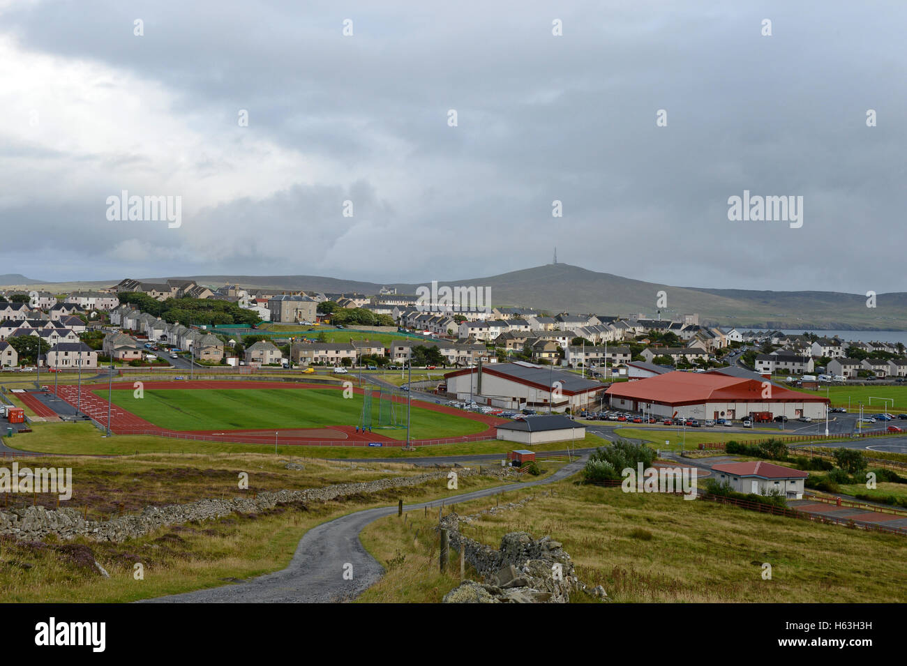 Clickimin Leisure centre Lerwick Shetland Isles that caters for swimming footbal running squah bowls and gym Stock Photo