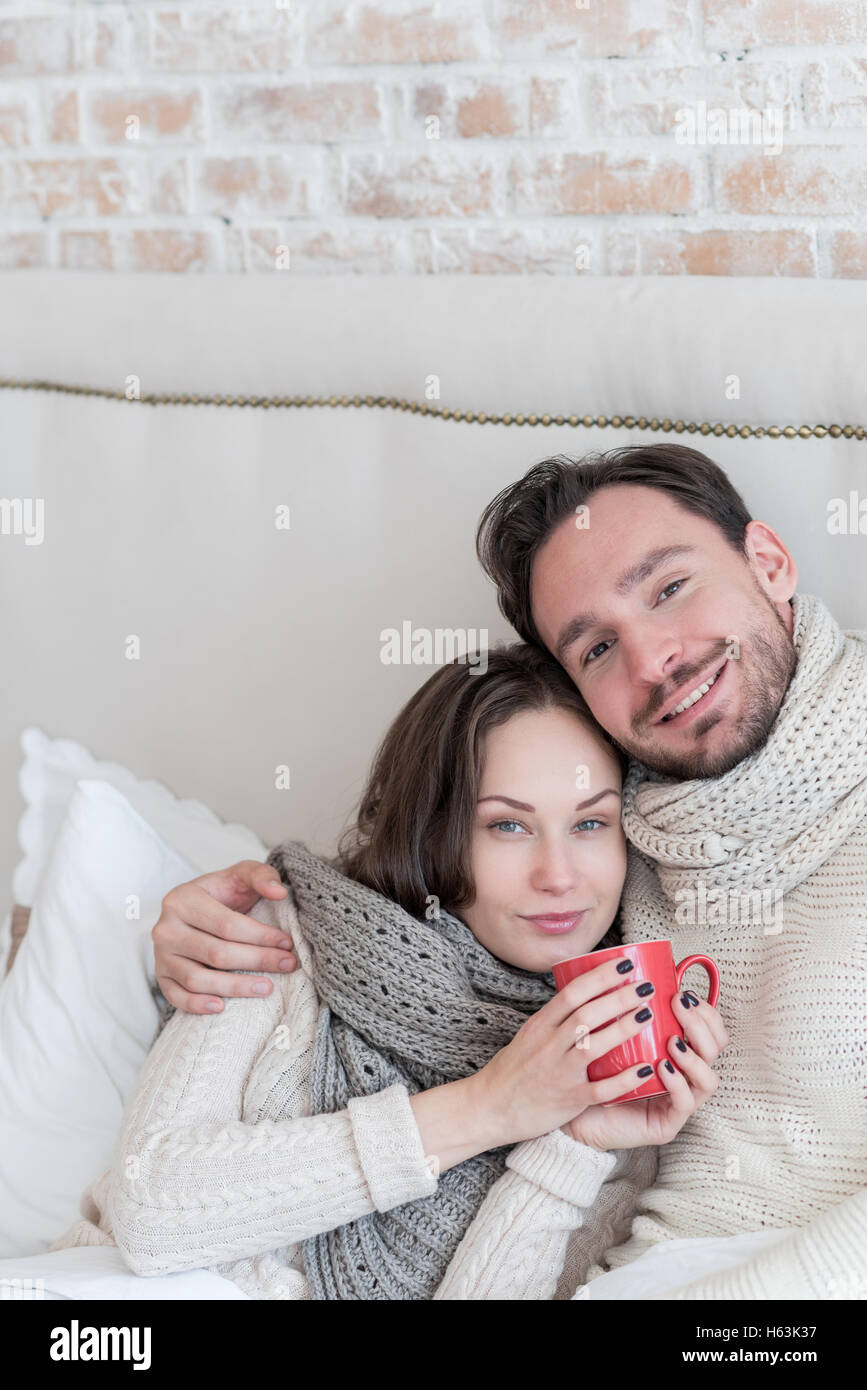 Happy positive couple smiling together Stock Photo