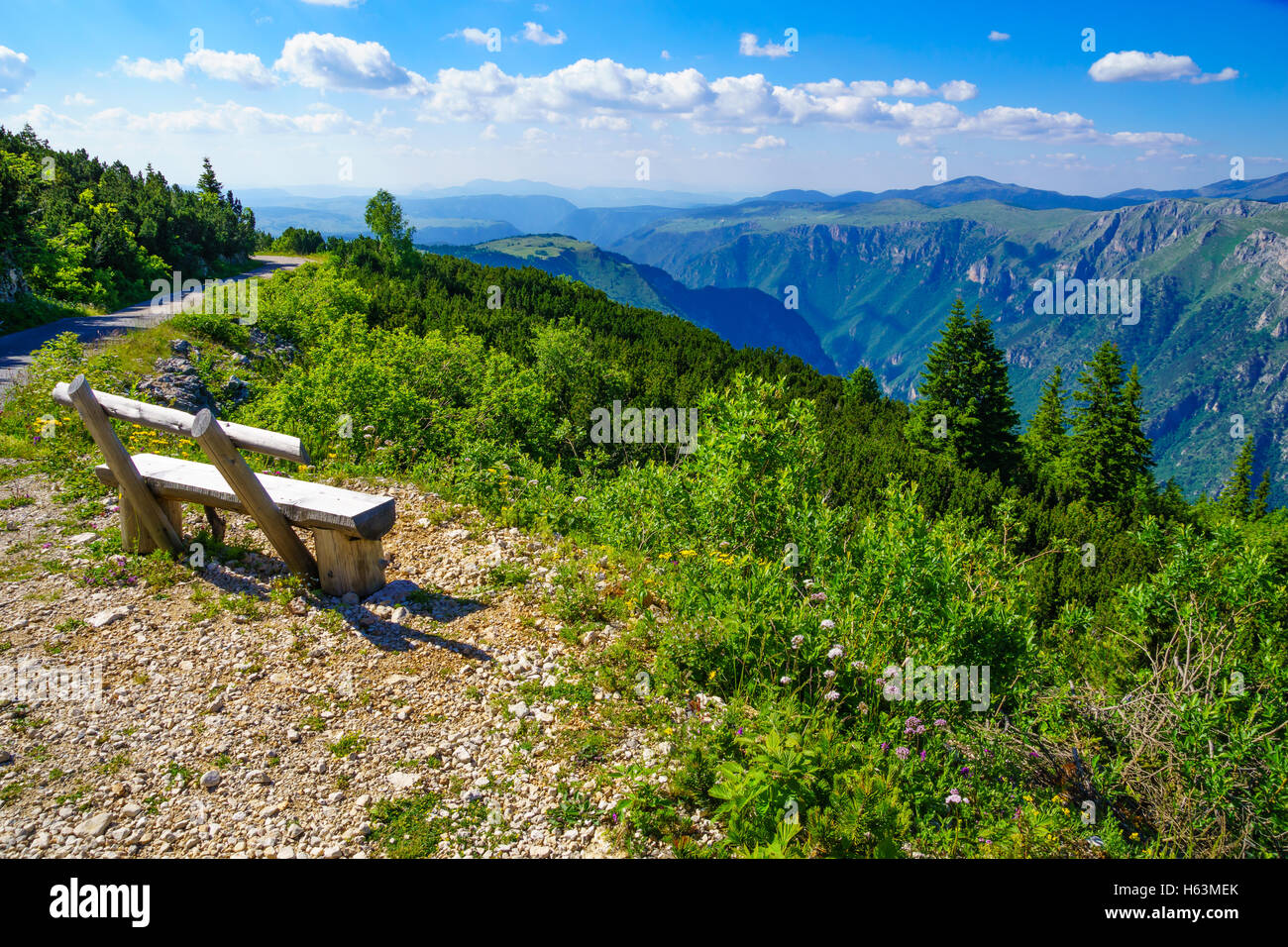 Landscape view and the Tara River Canyon, in Durmitor National Park, Northern Montenegro Stock Photo