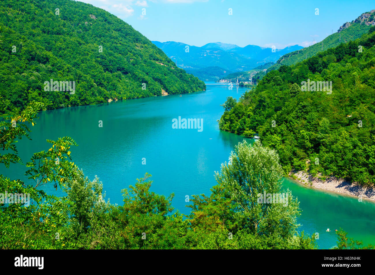 View of the Jablanicko Lake, on the Neretva River. Bosnia and Herzegovina Stock Photo