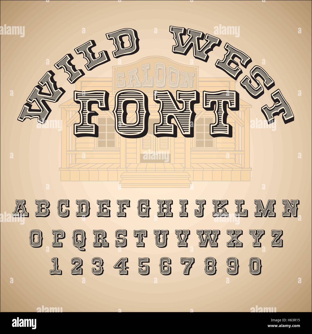 Vintage font, ABC, alphabet Stock Vector