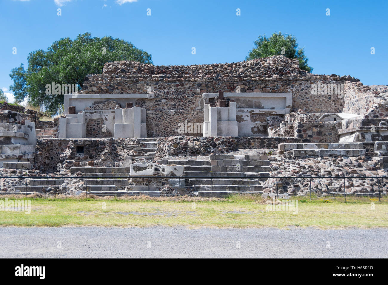 The Palace of the Jaguars is located west of the Plaza of the Moon, in San Juan Teotihuacan, Mexico. Stock Photo