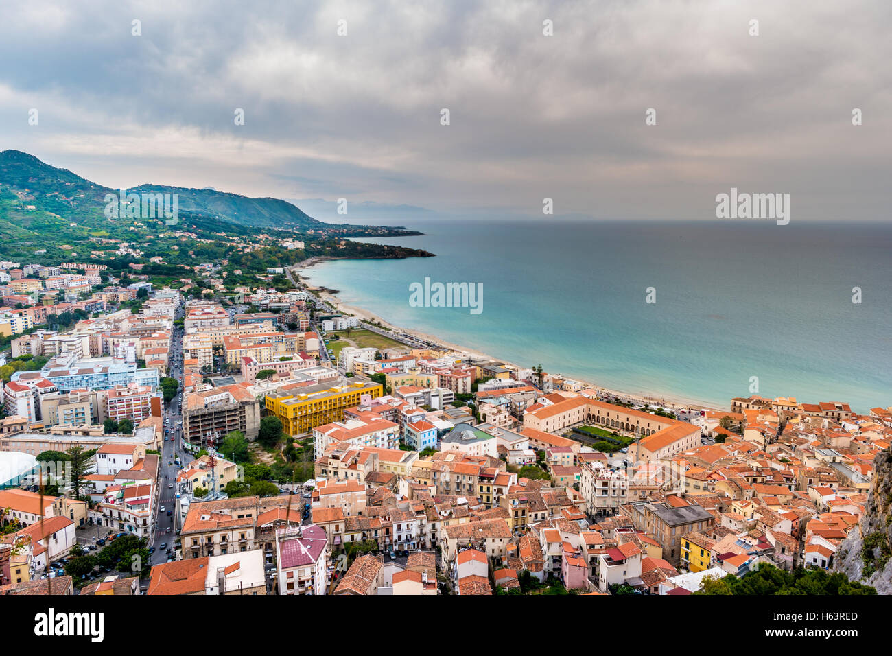 Areal view of Cefalu, Italy Stock Photo - Alamy