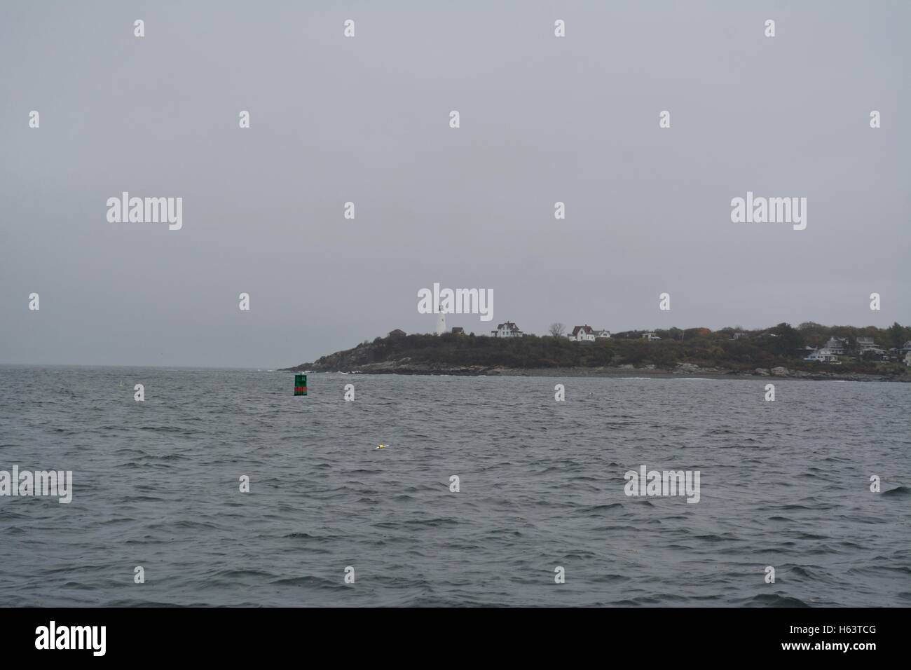 Bakers Island Lighthouse in Salem Harbor, north of Boston Massachusetts