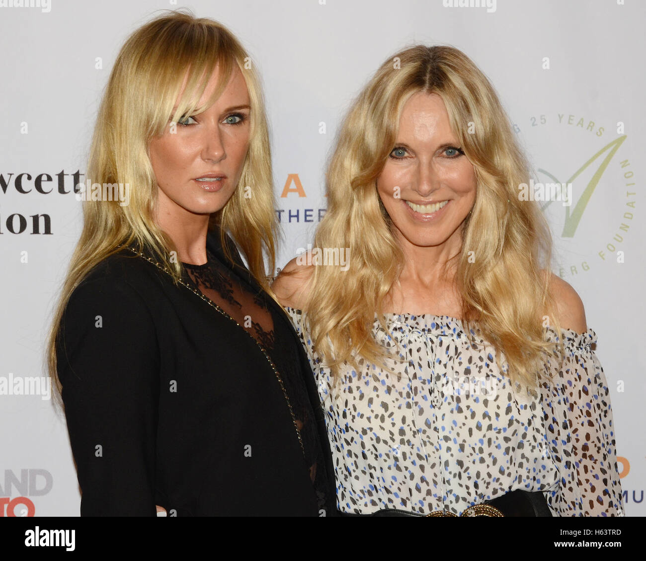 Kimberly Stewart and Alana Stewart arrives at the Farrah Fawcett Foundation 1st annual Tex-Mex Fiesta at Wallis Annenberg Center for the Performing Arts Stock Photo