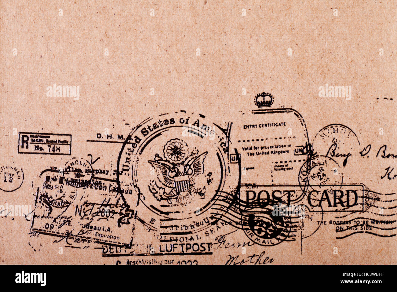 a Back side blank vintage postcard Stock Photo - Alamy