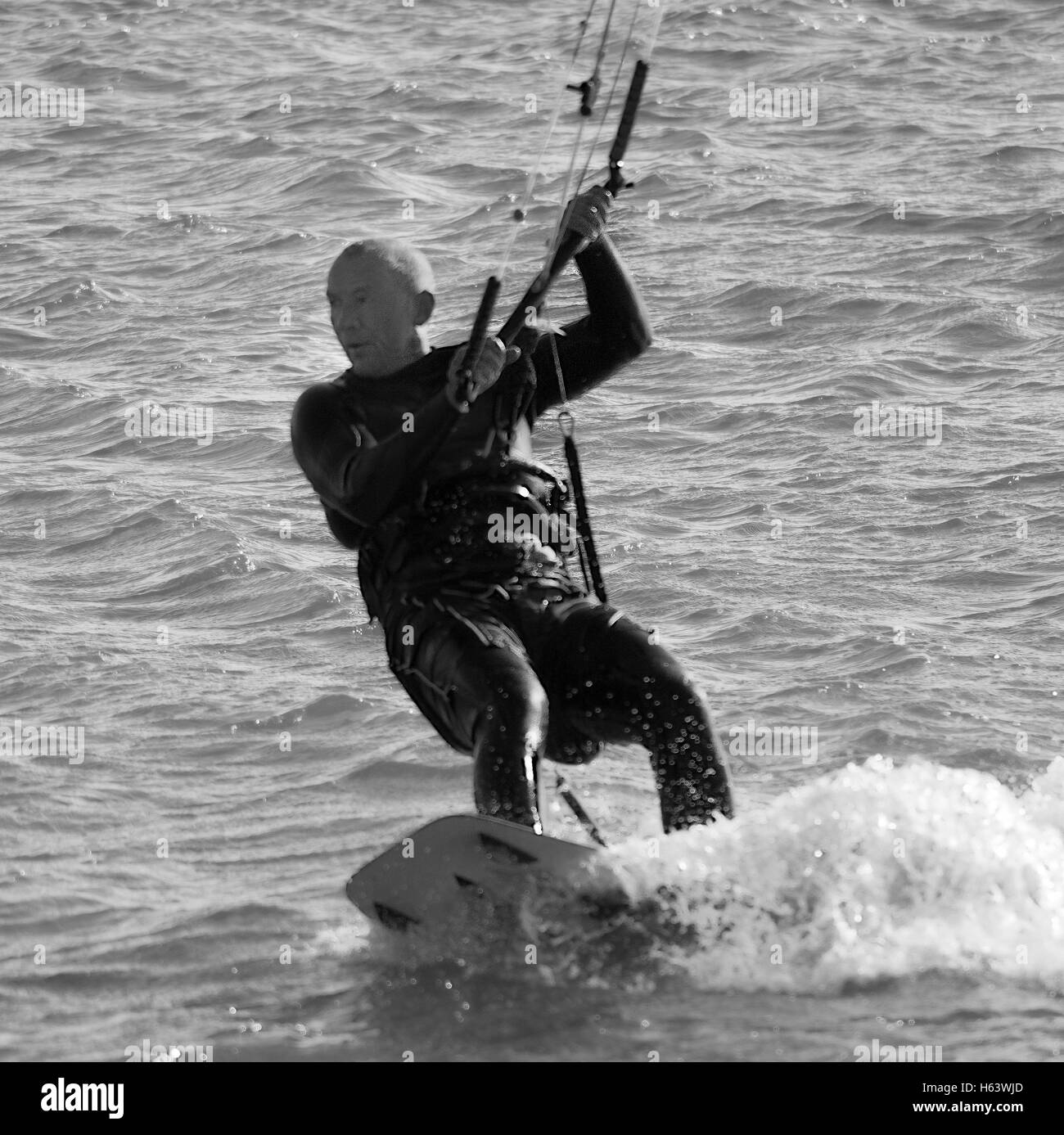 Kite, Surf, Swansea, Bay, sea, water, harness, wetsuit, wave, Stock Photo