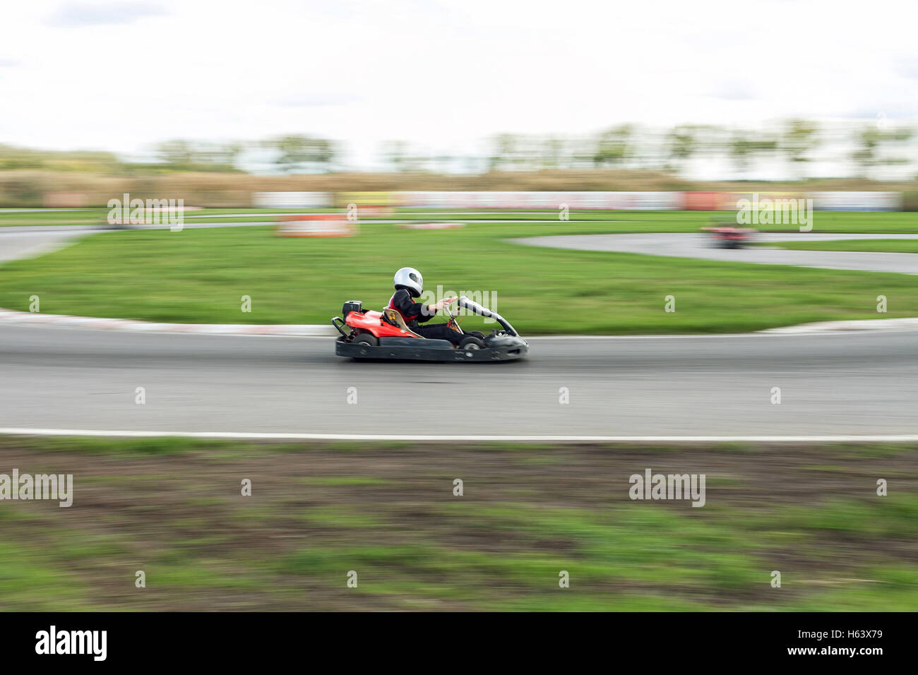 Super kart racing team Stock Photo Alamy