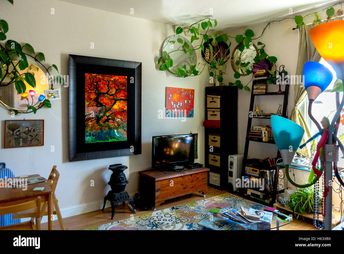 San Francisco, CA, USA, inside Home, Living Room, Tourist Rental Apartment,  