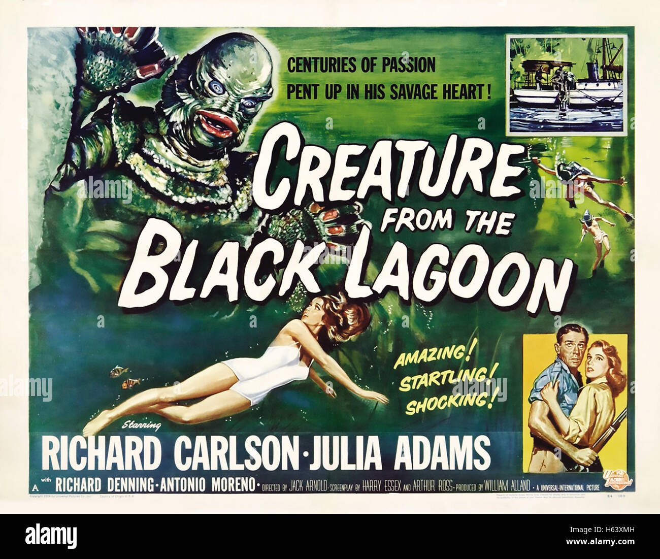 CREATURE FROM THE BLACK LAGOON 1954 Universal film with Julia Adams and Ben Chapman Stock Photo