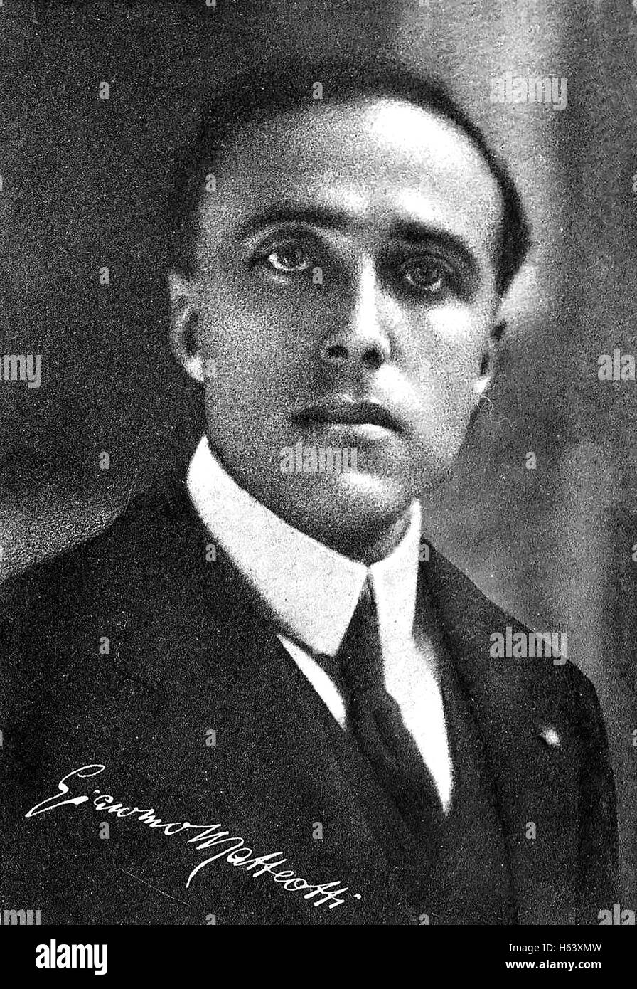 GIACOMO MATTEOTTI  (1885-1924) Italian Socialist politician about 1924 Stock Photo