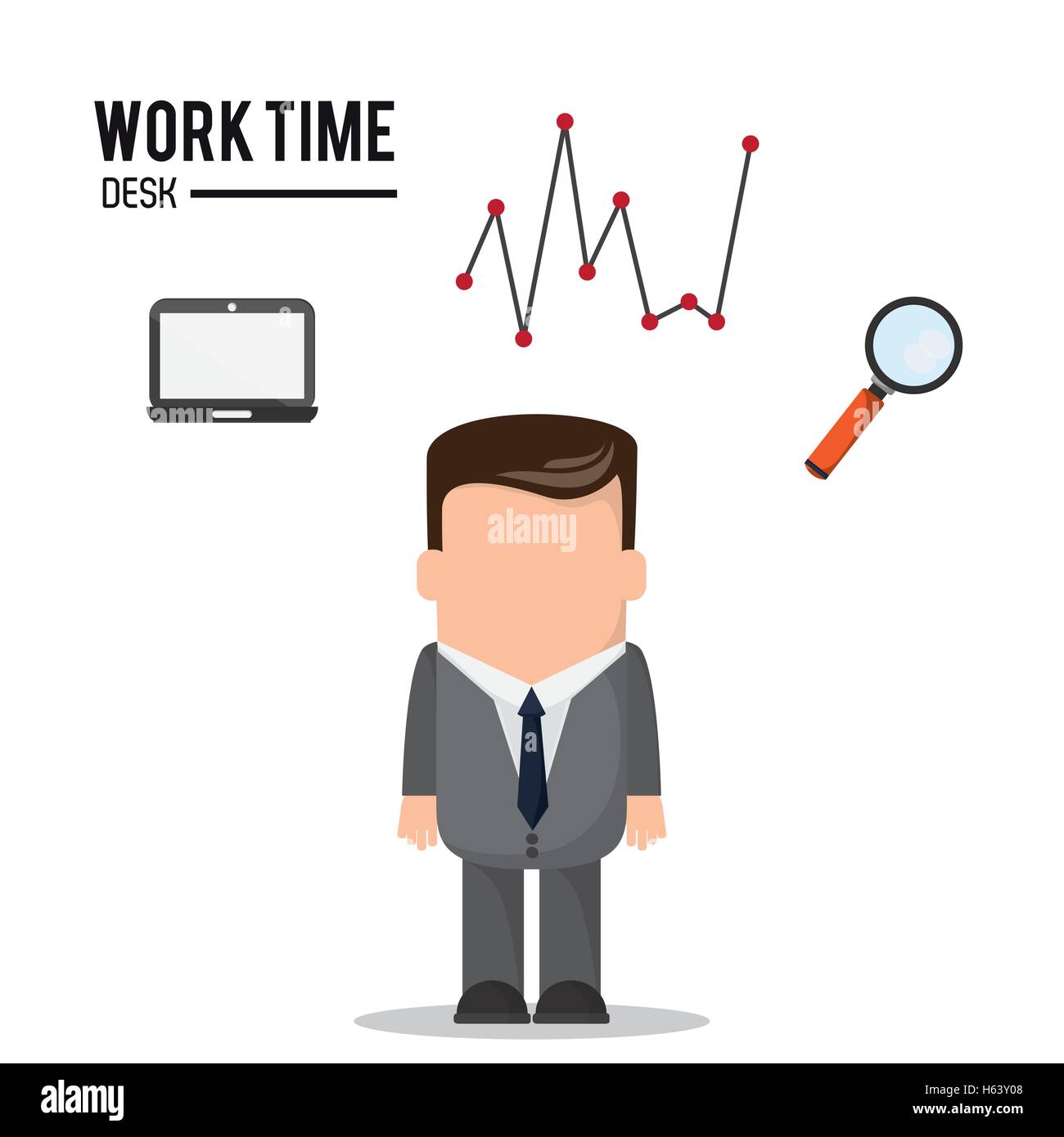 Work time and office supplies design Stock Vector Image & Art Alamy