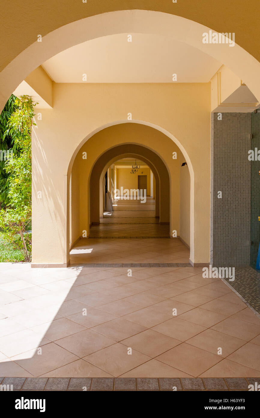 corridor of archways Stock Photo