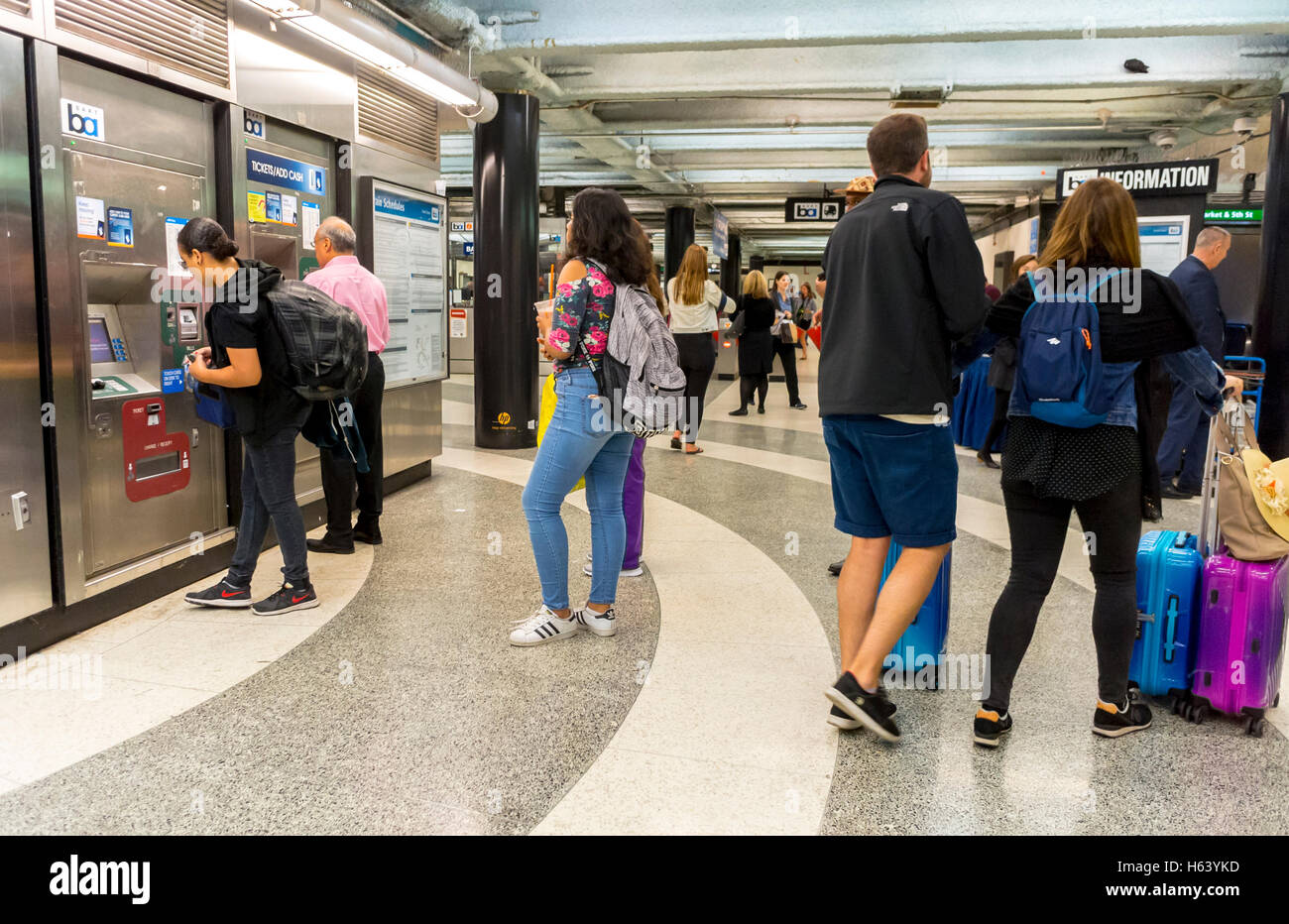 San Francisco, CA, USA, People, Tourists, Inside Platform, Metro Subway