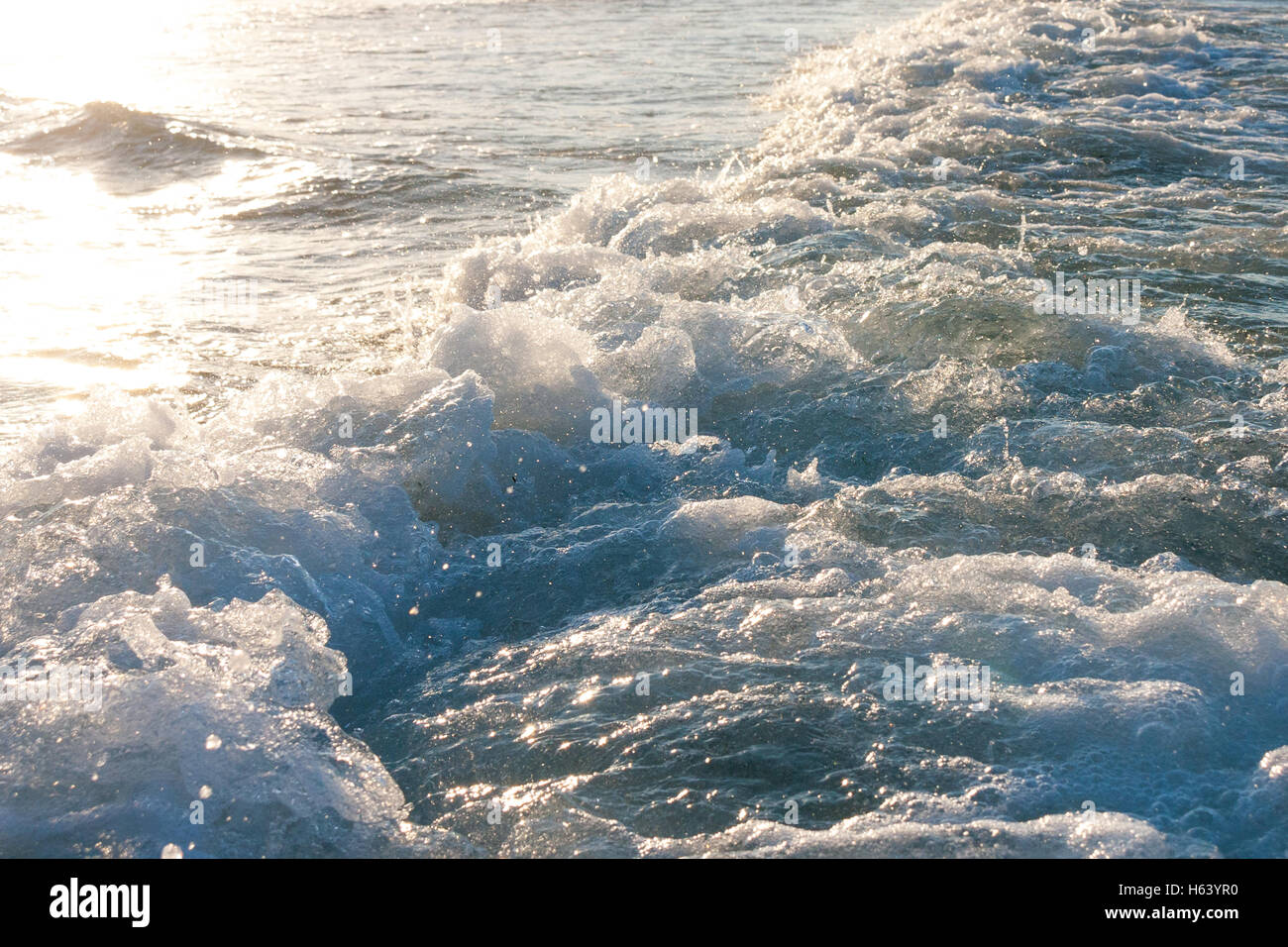 waves breaking Mediterranean sea Coast of Tunisia Stock Photo