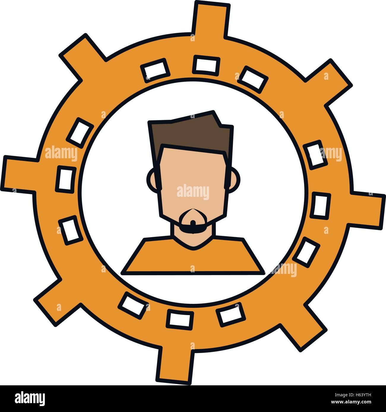 Isolated man avatar inside gear design Stock Vector Image & Art - Alamy
