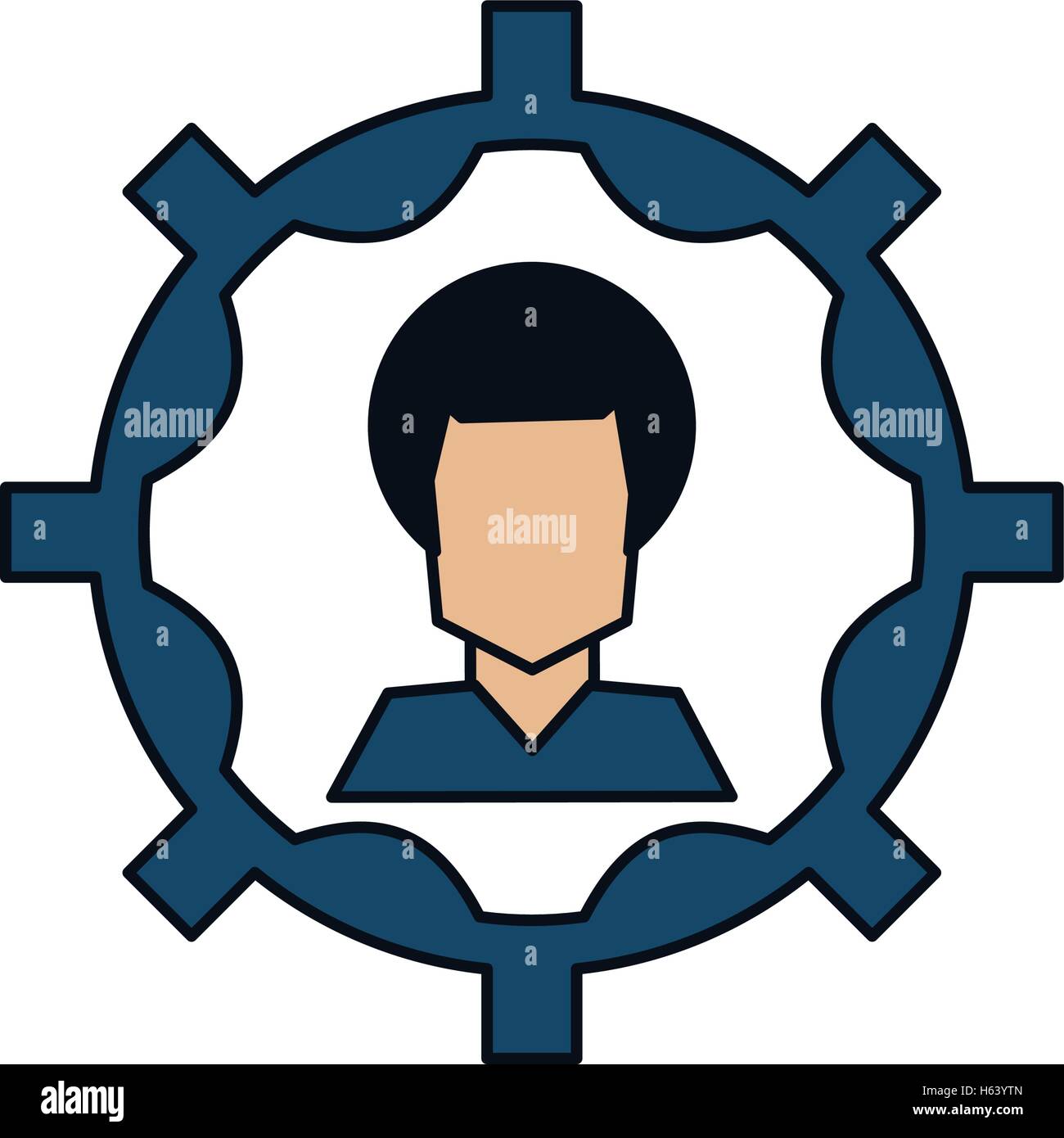 Isolated man avatar inside gear design Stock Vector Image & Art - Alamy