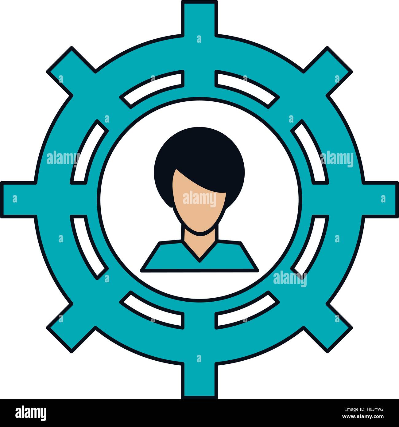 Isolated man avatar inside gear design Stock Vector Image & Art - Alamy