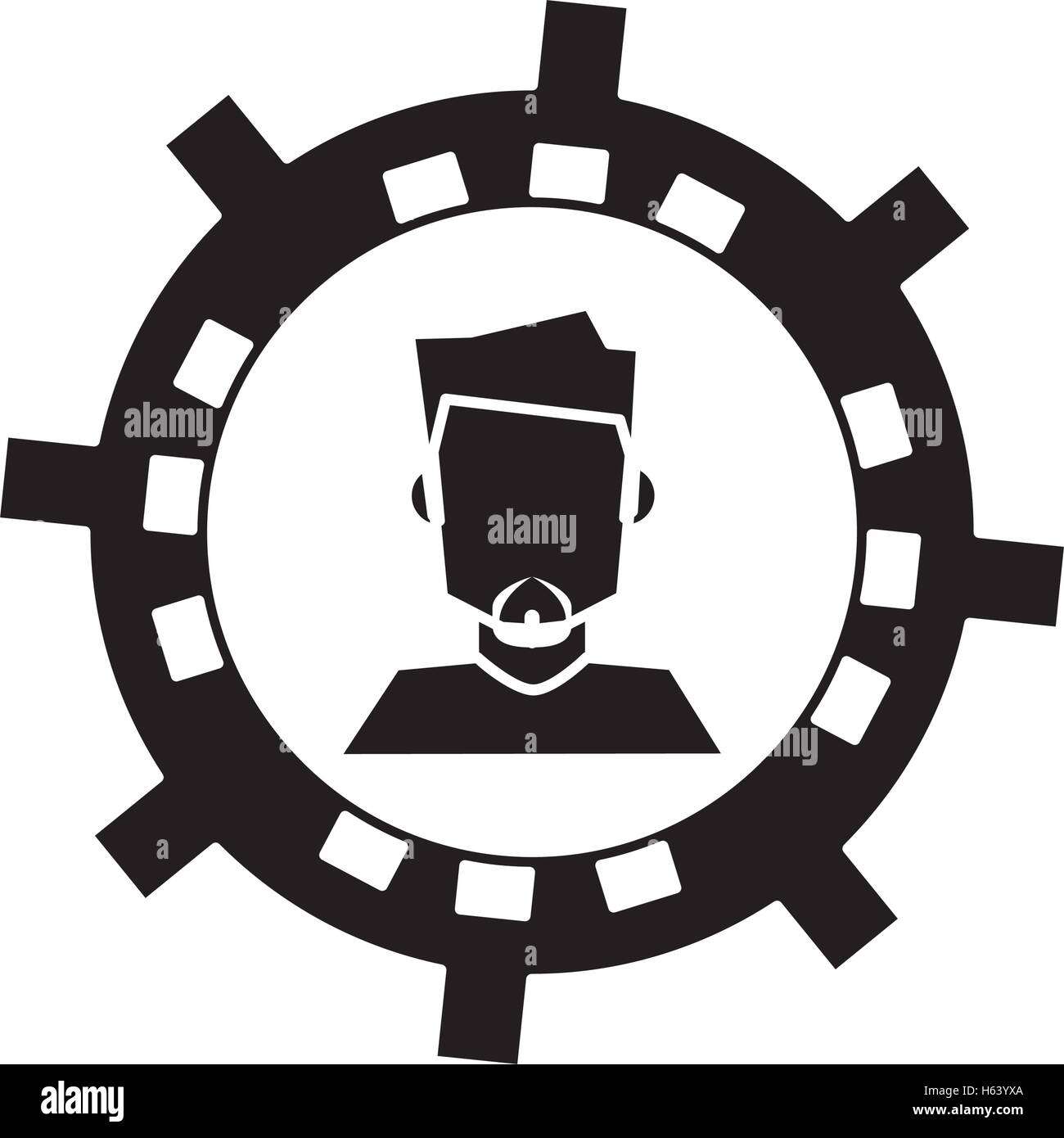 Isolated man avatar inside gear design Stock Vector Image & Art - Alamy