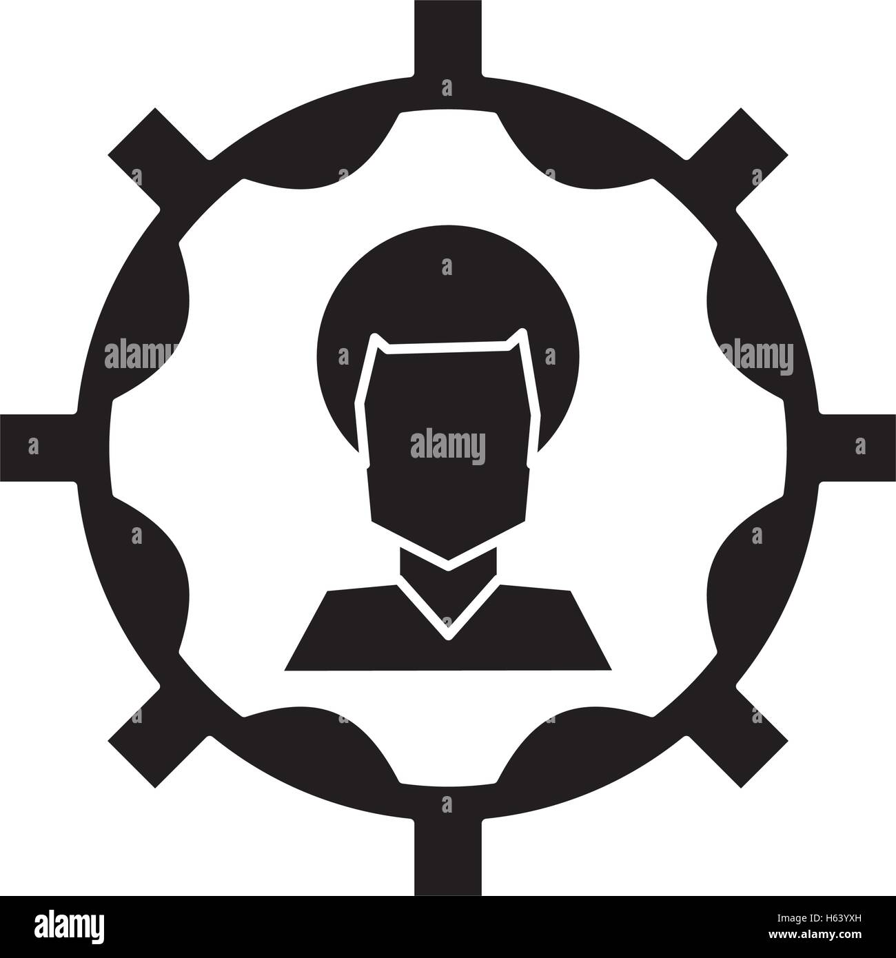 Isolated man avatar inside gear design Stock Vector Image & Art - Alamy