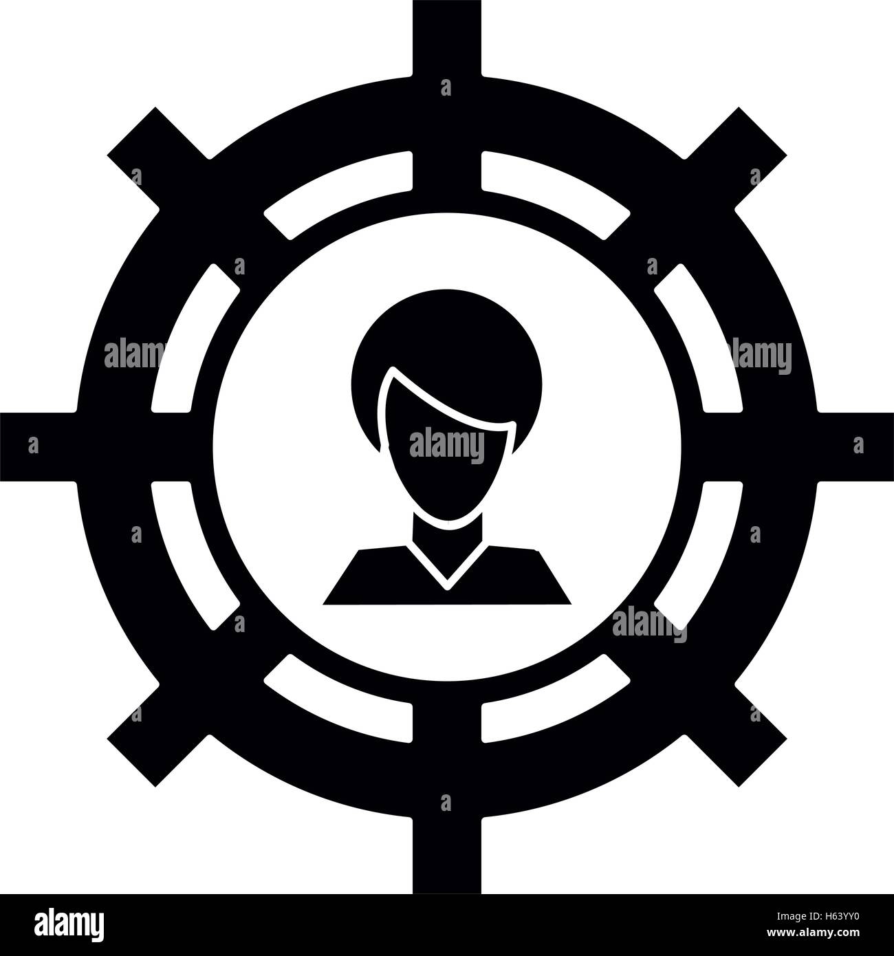 Isolated man avatar inside gear design Stock Vector Image & Art - Alamy