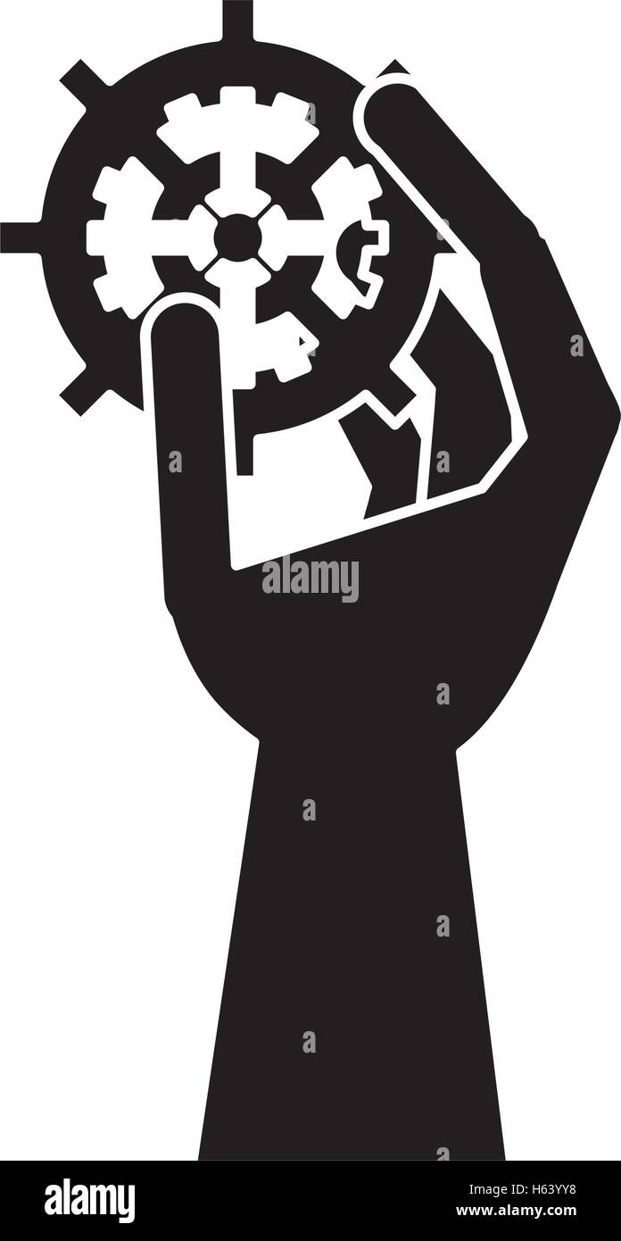 Isolated hand holding gear design Stock Vector Image & Art - Alamy