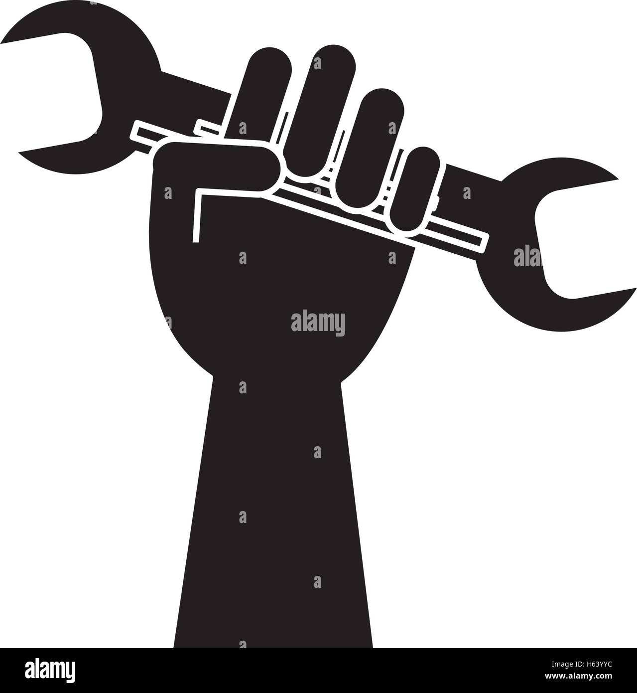 Isolated hand holding wrench design Stock Vector Image & Art Alamy