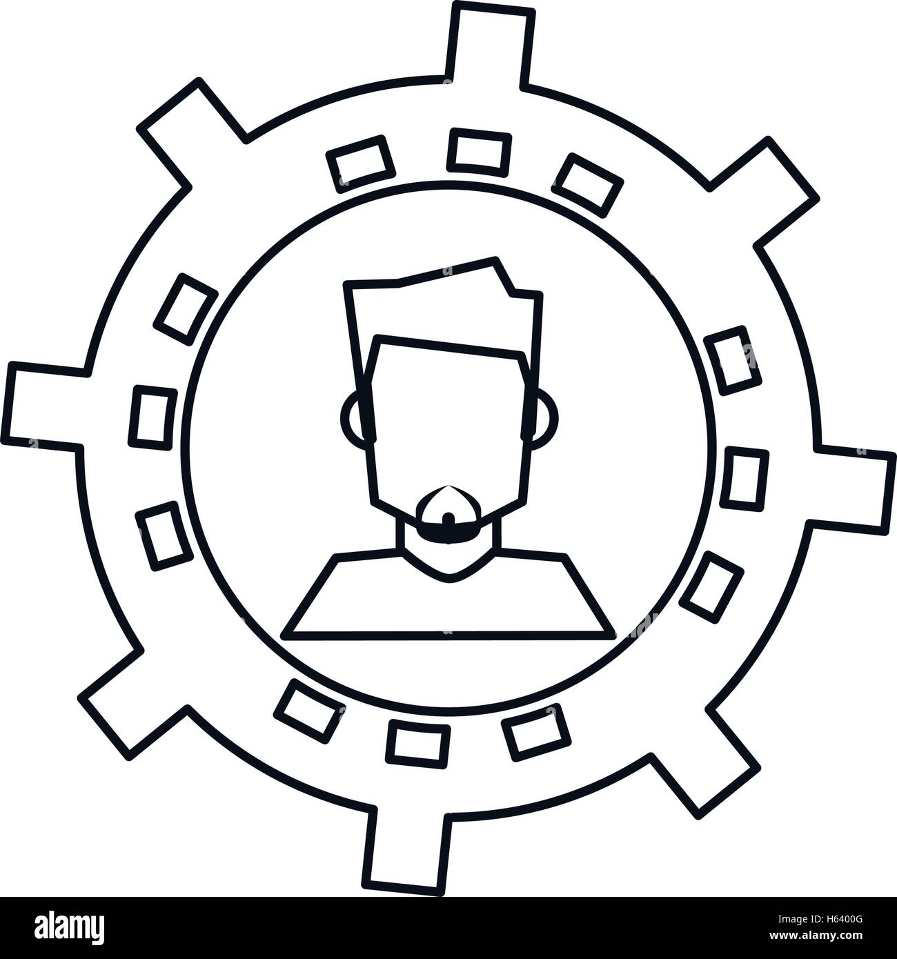 Isolated man avatar inside gear design Stock Vector Image & Art - Alamy