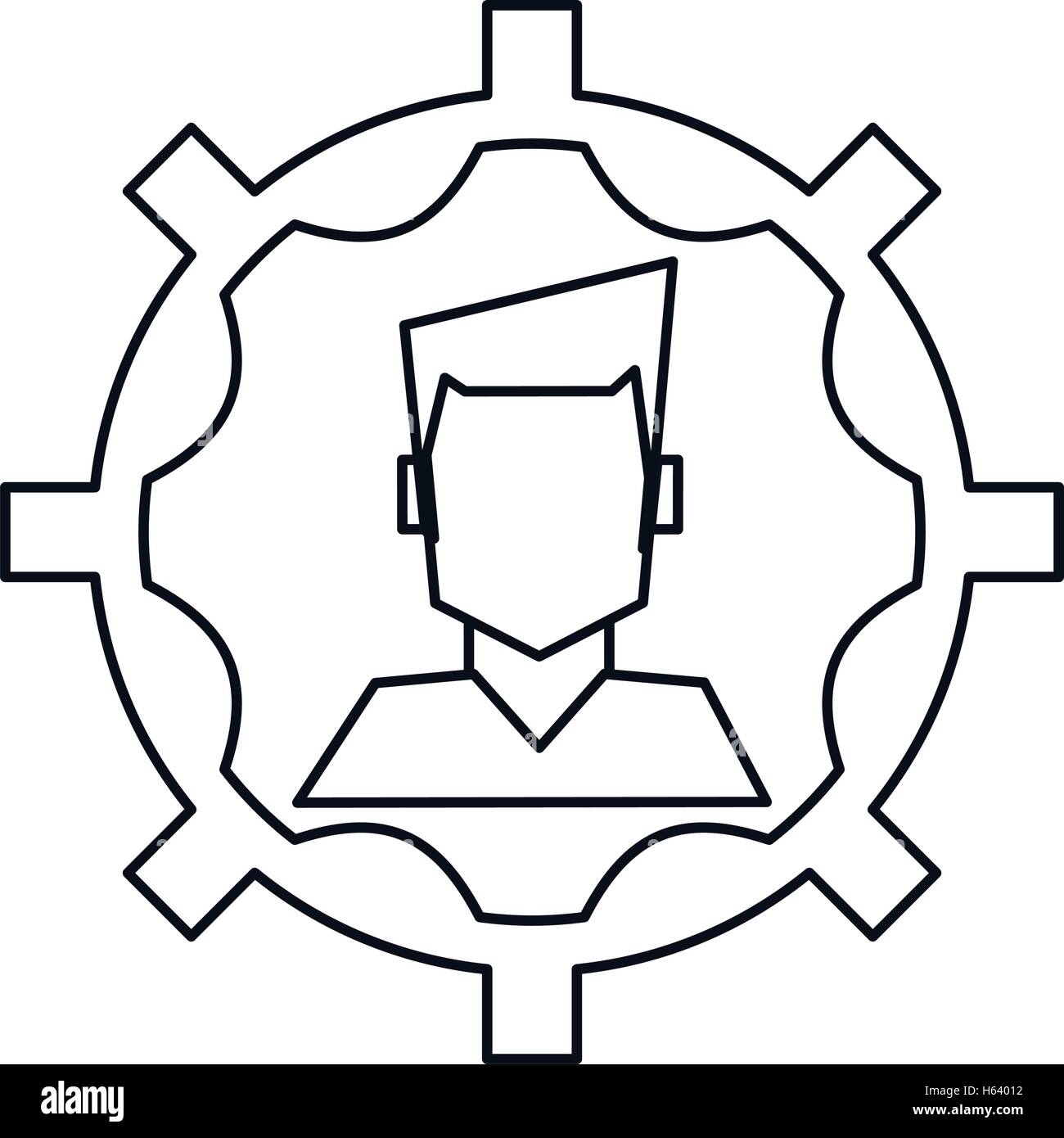 Isolated man avatar inside gear design Stock Vector Image & Art - Alamy