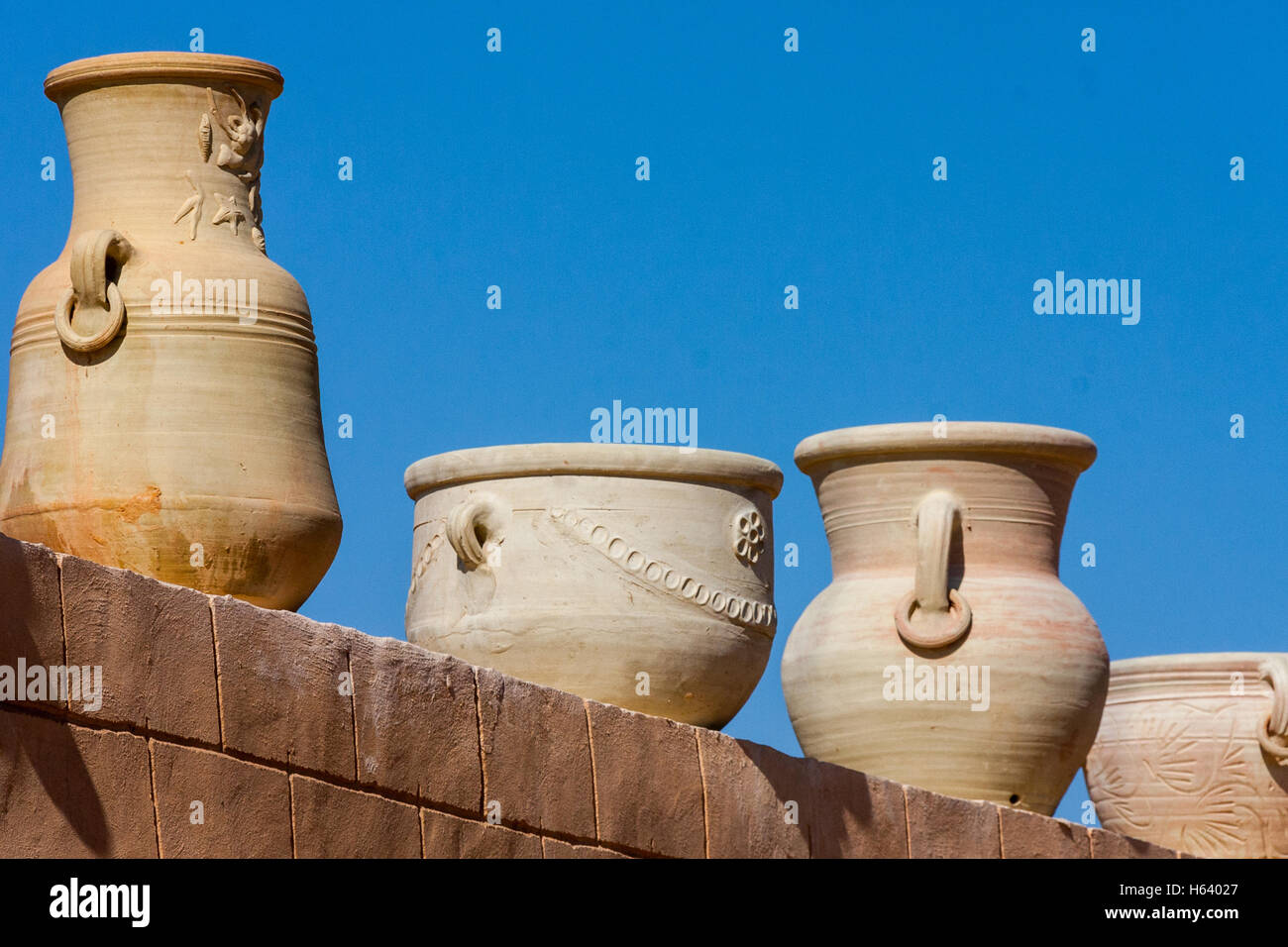 close up of clay pots Stock Photo