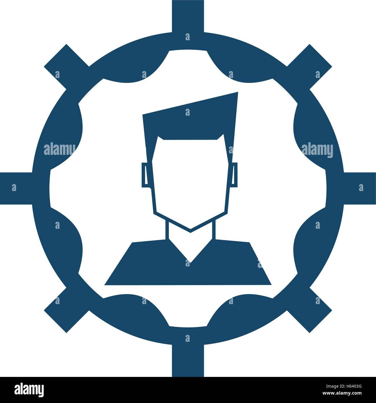 Isolated man avatar inside gear design Stock Vector Image & Art - Alamy