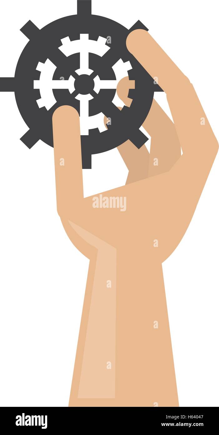 Isolated hand holding gear design Stock Vector Image & Art - Alamy