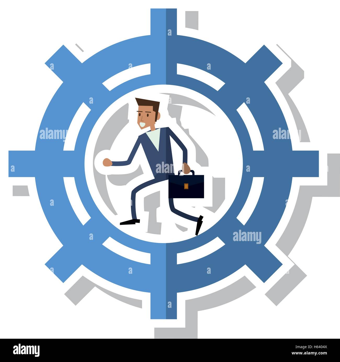 Isolated businessman avatar inside gear design Stock Vector Image & Art ...