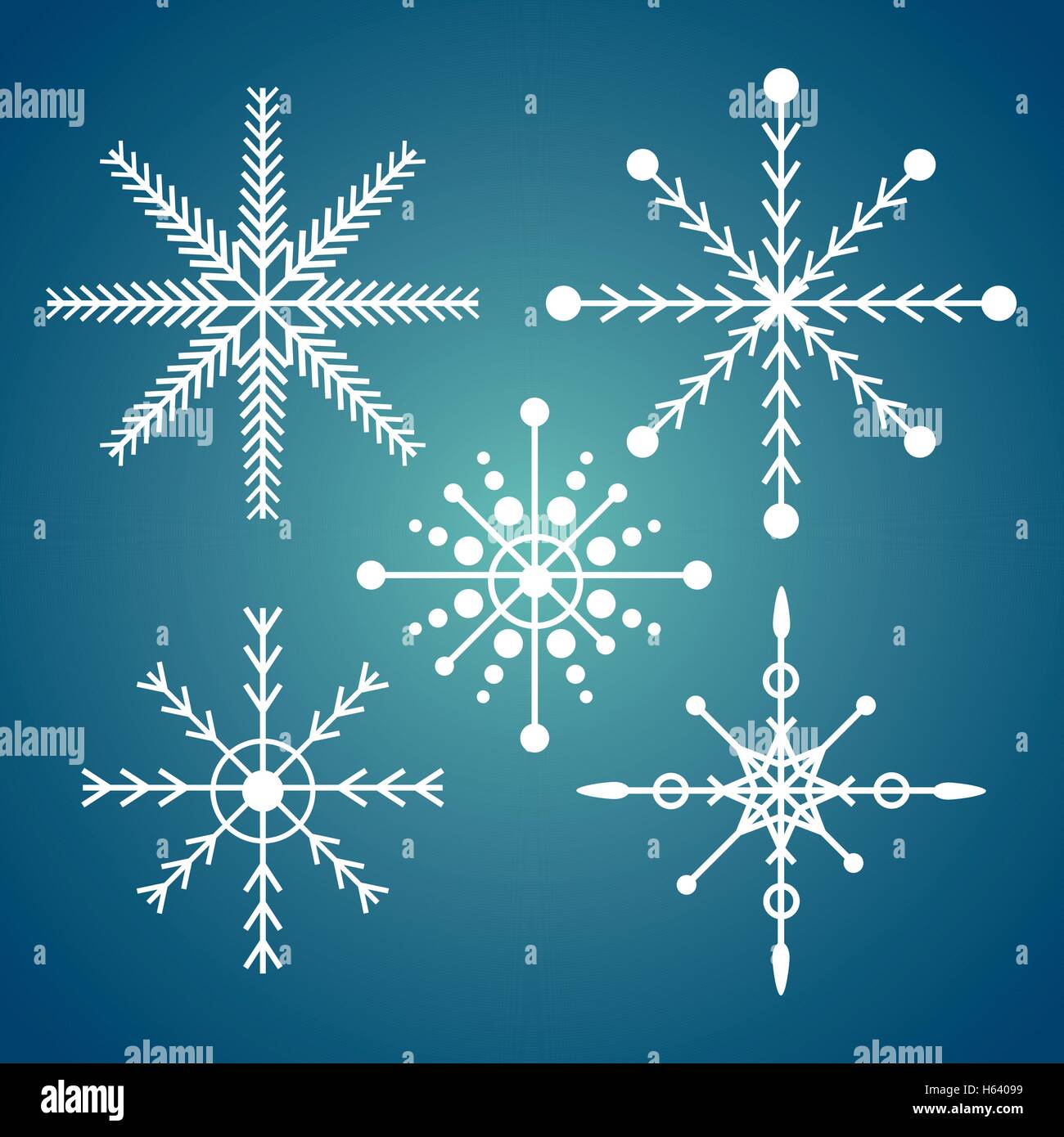 set snowflake christmas sign icon design blue background Stock Vector ...