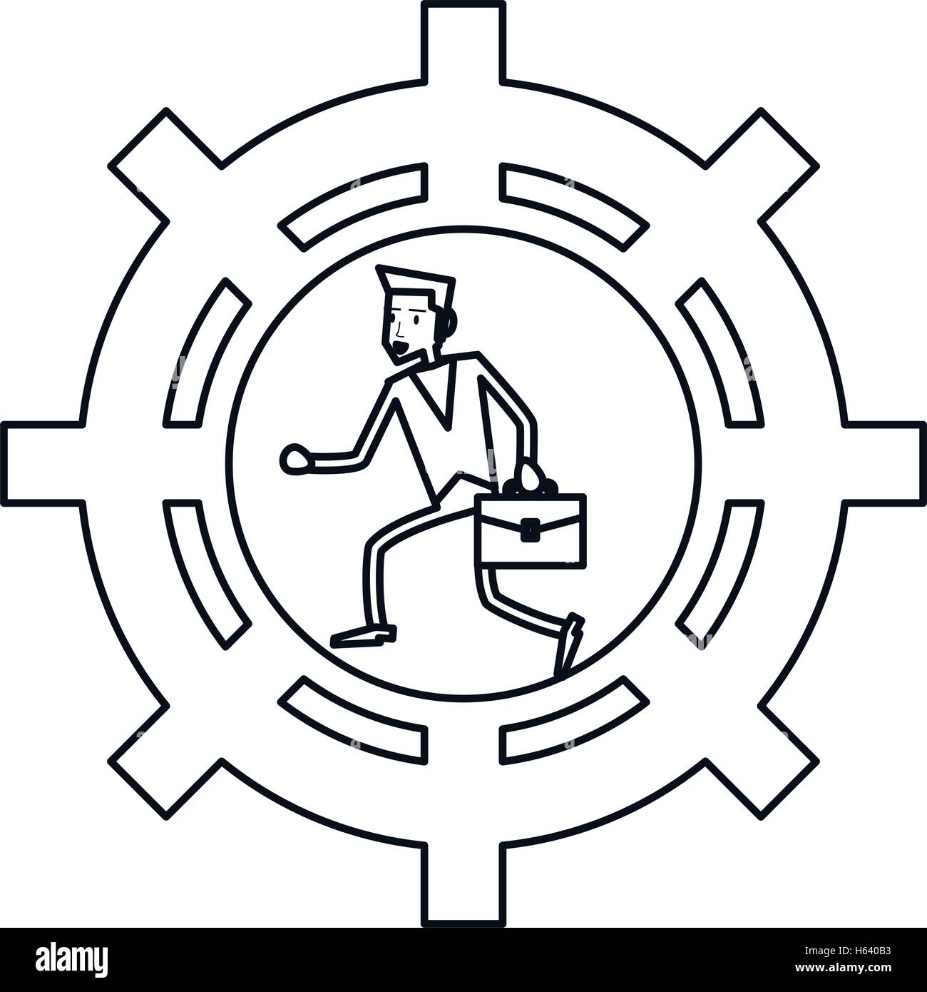 Isolated businessman avatar inside gear design Stock Vector Image & Art ...