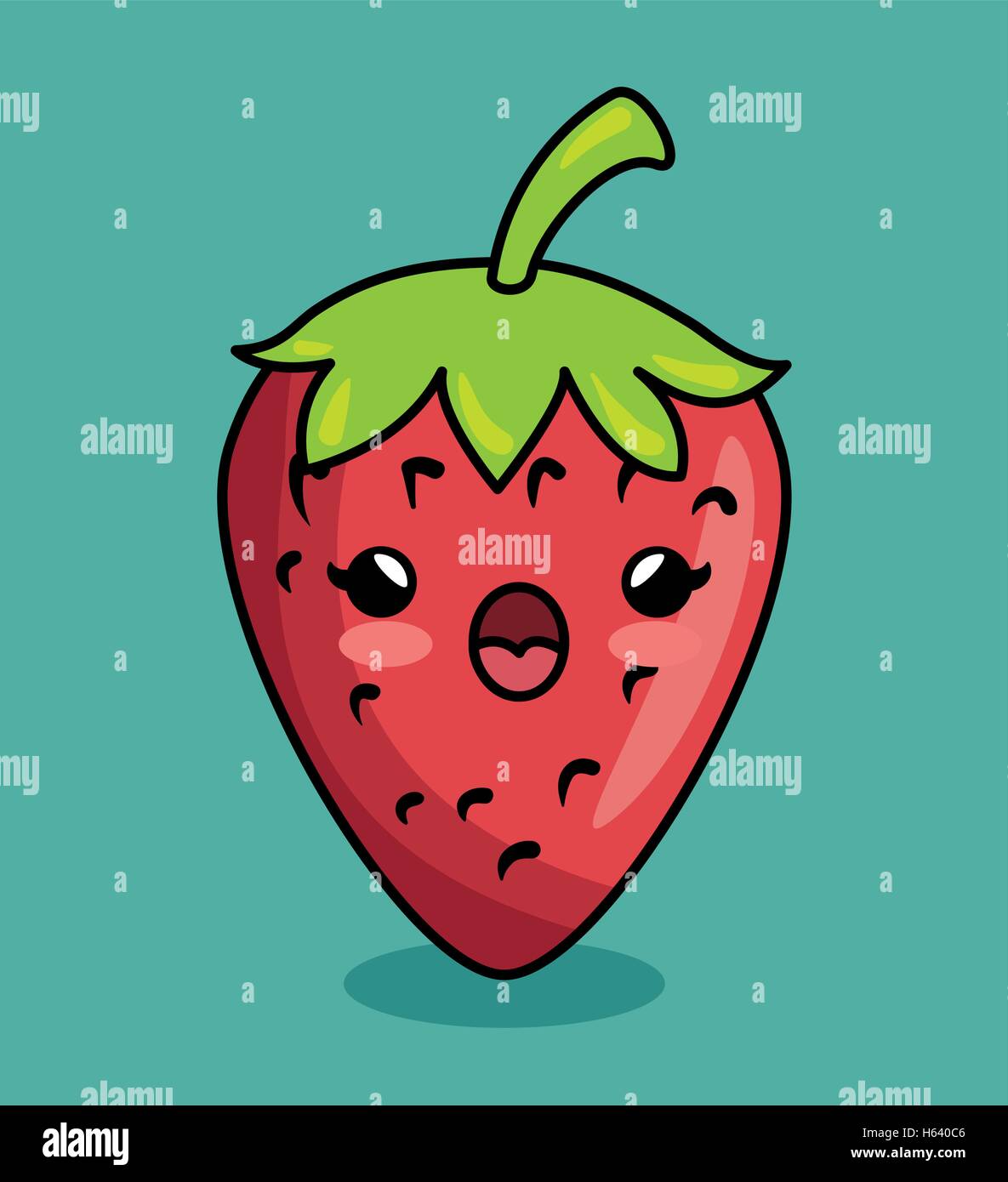 strawberry kawaii fruit breakfast icon Stock Vector Image & Art Alamy