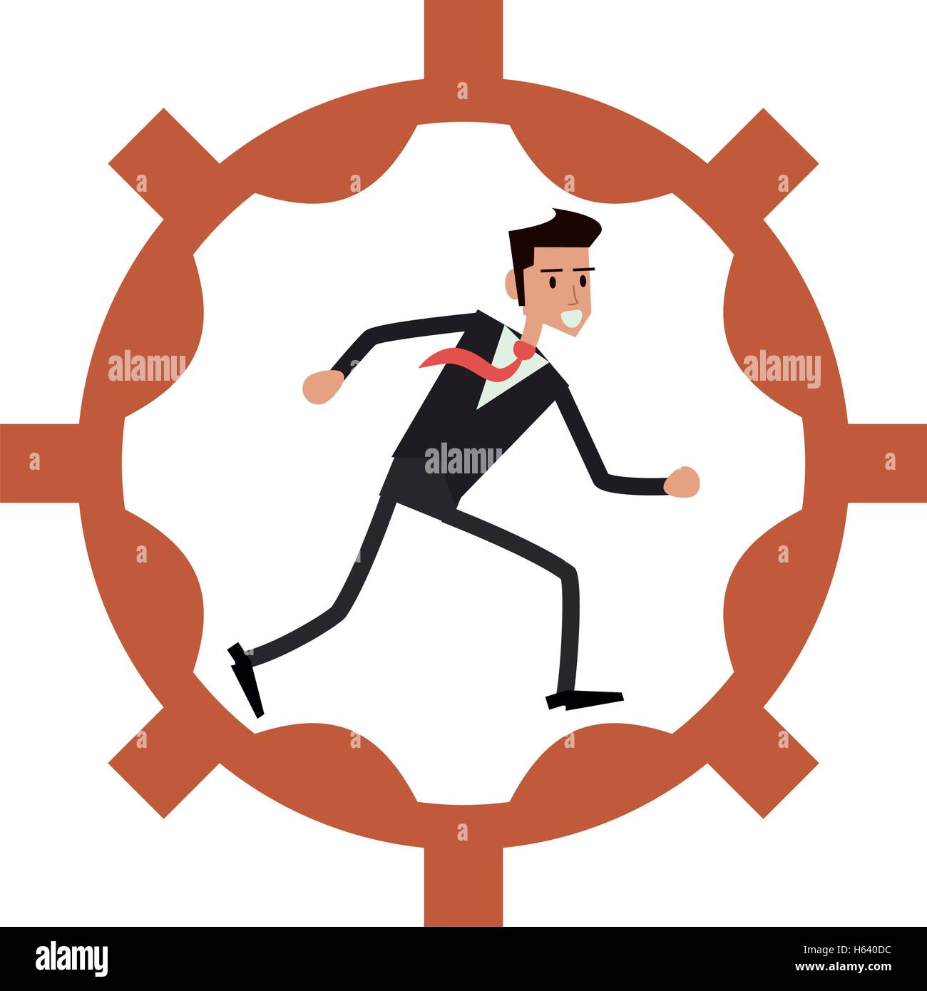 Isolated businessman avatar inside gear design Stock Vector Image & Art ...