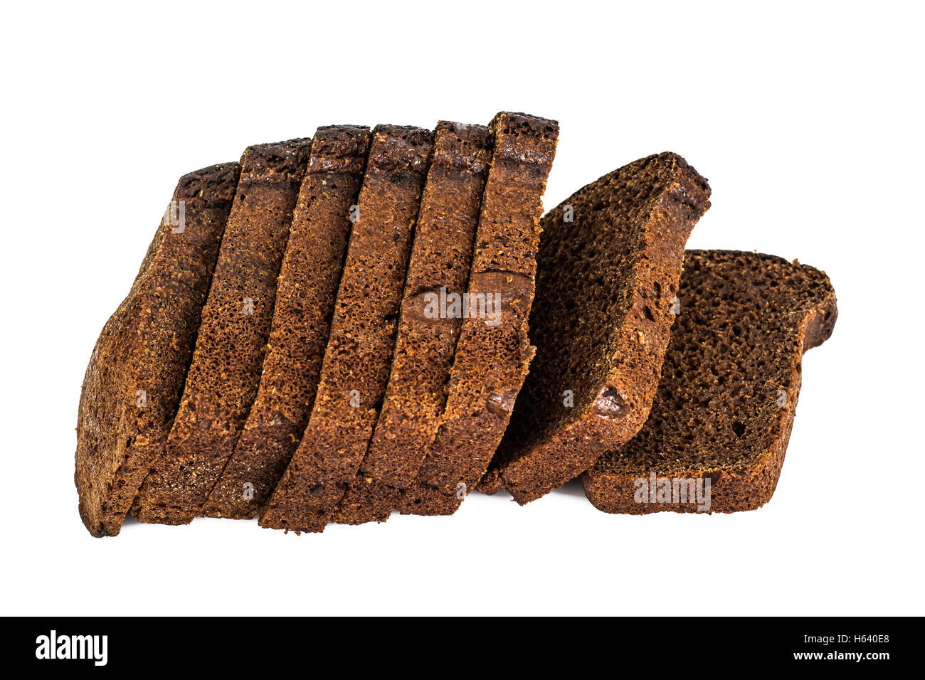 Rye Black Bread on White Background Stock Photo - Alamy
