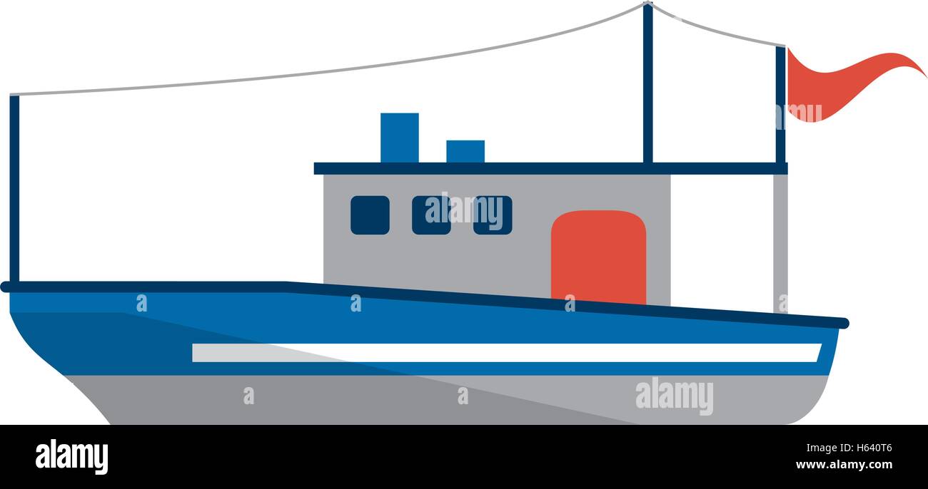 Isolated fishing boat ship design Stock Vector Image & Art - Alamy