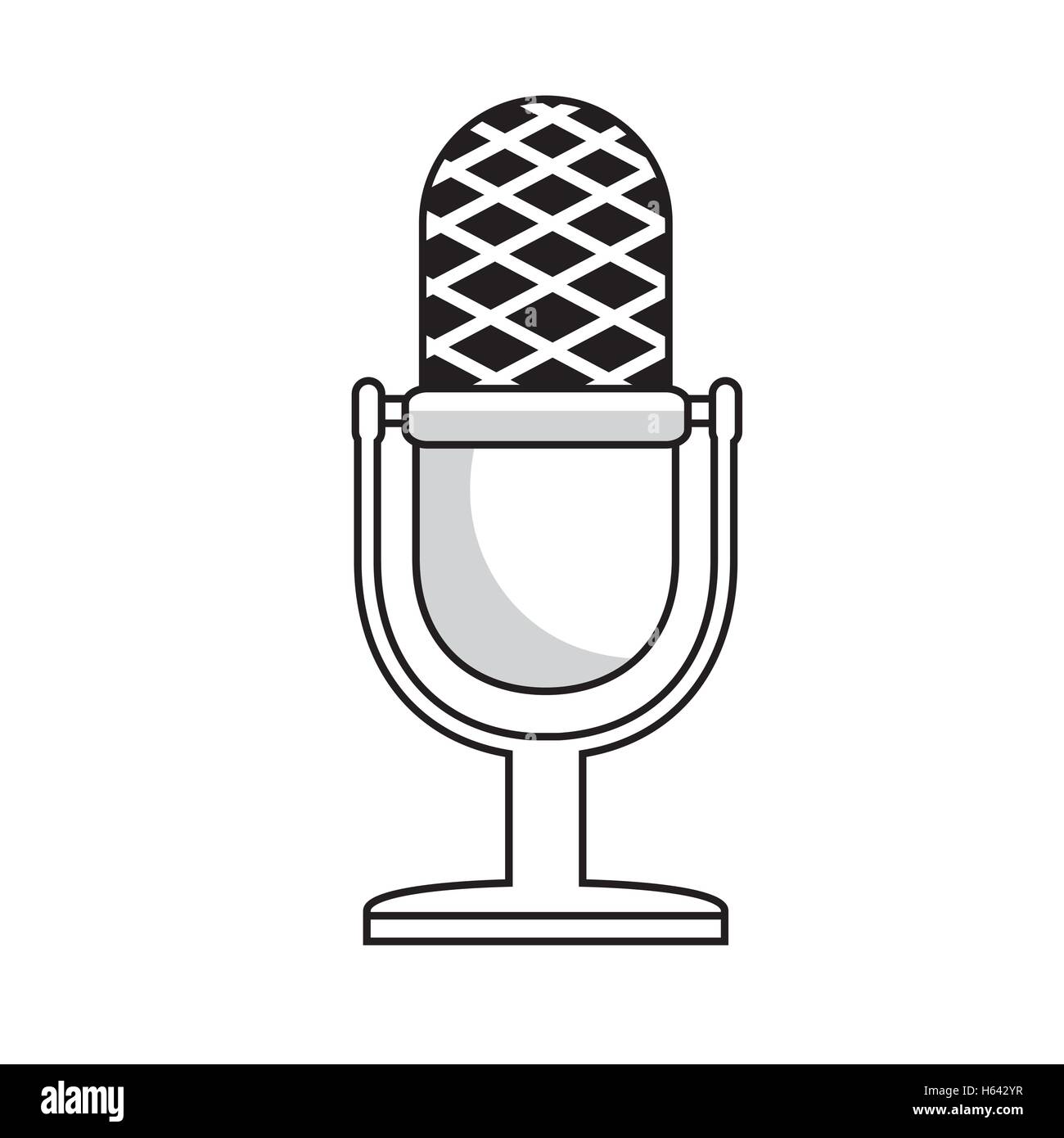 microphone vintage monochrome icon Stock Vector Image & Art - Alamy