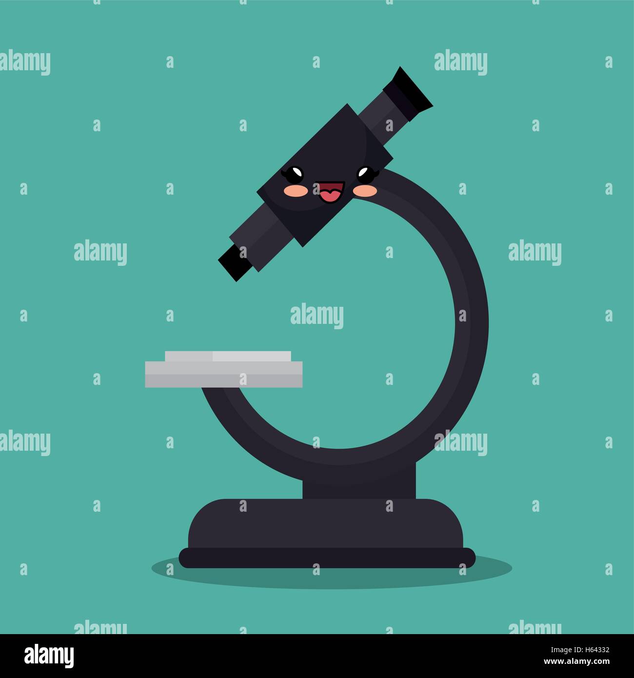 kawaii microscope samples discovery icon design Stock Vector Image ...