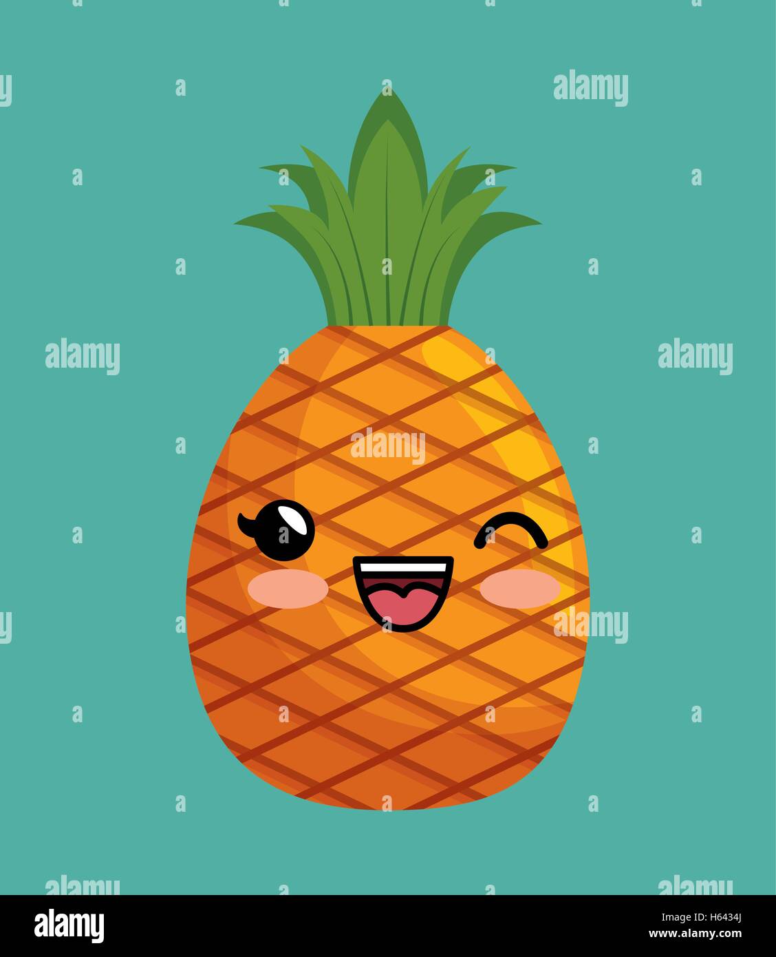 cute kawaii pineapple delicious icon design Stock Vector Image & Art ...