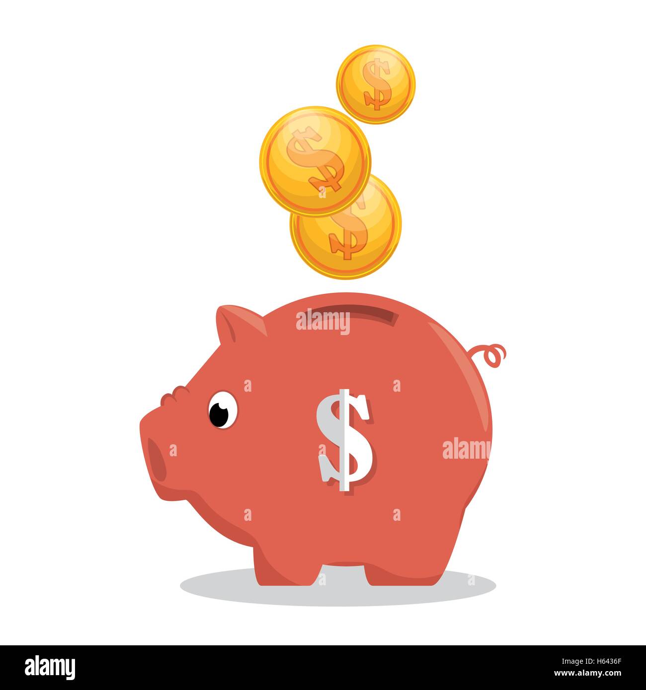 pink piggy money bank icon Stock Vector