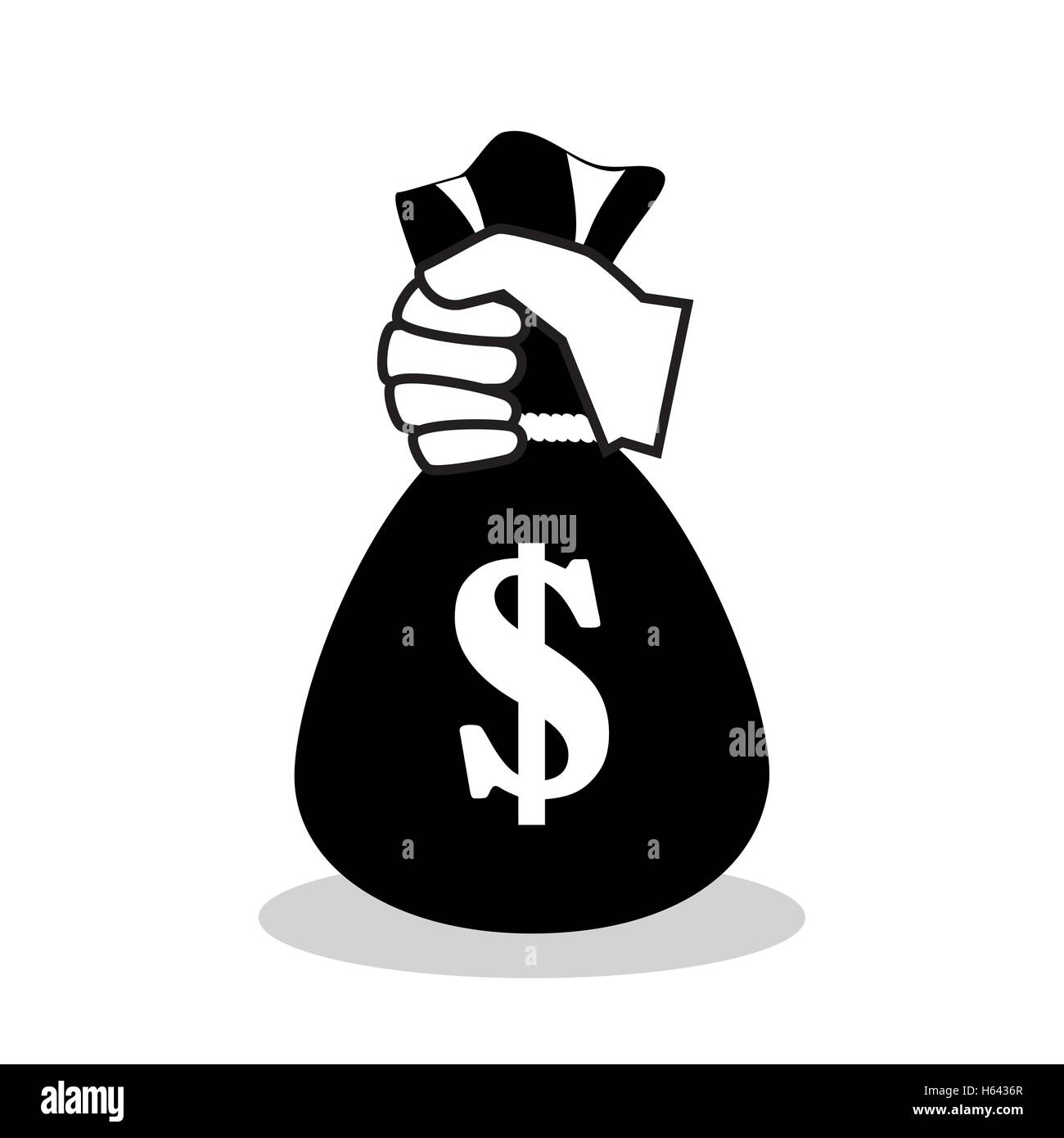silhouette hand holding bag money icon Stock Vector Image & Art - Alamy