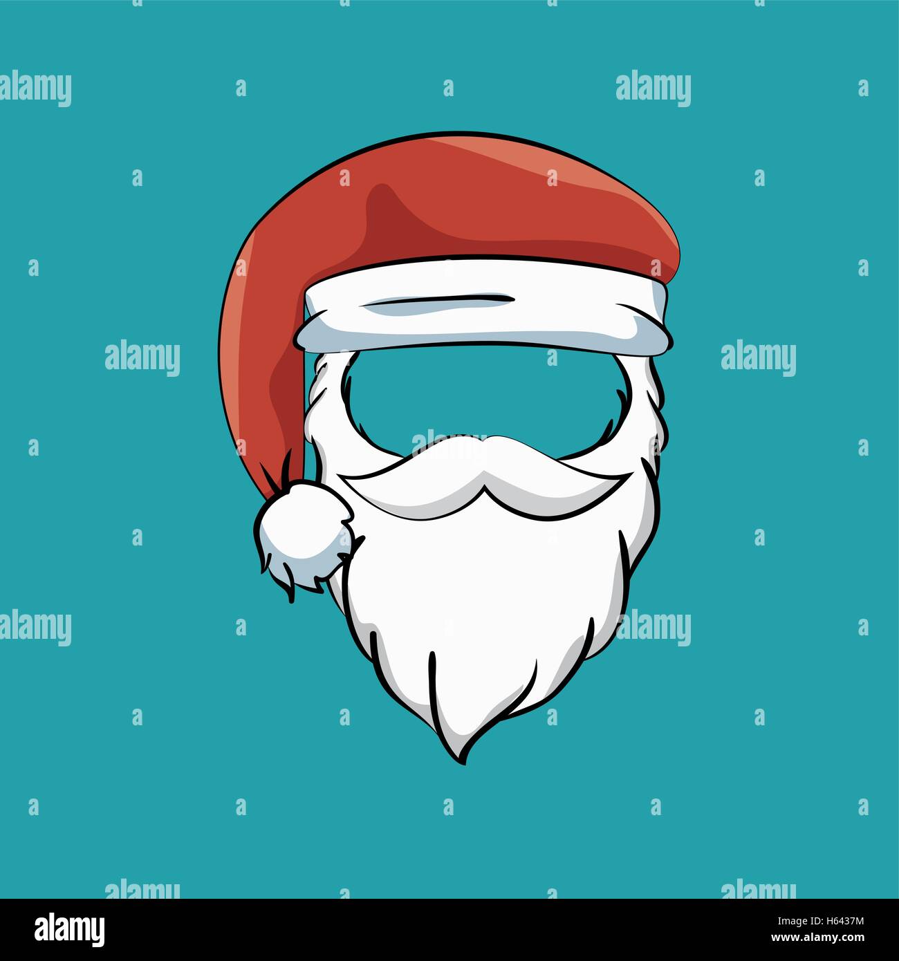 mustache beard hat santa claus Stock Vector Image & Art - Alamy