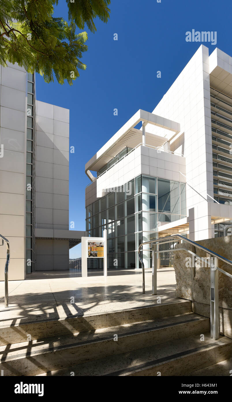 The Getty Center, in Los Angeles, California, is a campus of the Getty Museum and other programs of the Getty Trust. Stock Photo