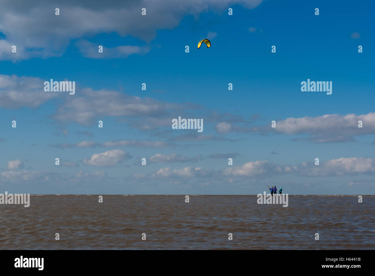 Power Kite Flying on Beach Stock Photo Alamy