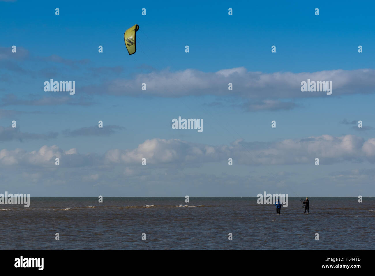 Power Kite Flying on Beach Stock Photo Alamy